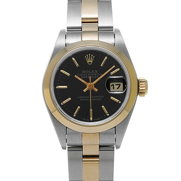 ロレックス デイトジャスト 69163 ブラック レディース 時計 【中古】【wristwatch】