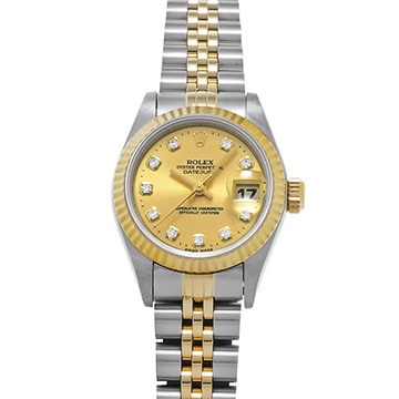 ロレックス デイトジャスト 69173G シャンパン/ダイヤモンド レディース 時計 【中古】【wristwatch】