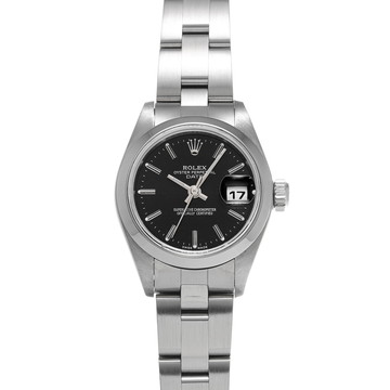 ロレックス オイスターパーペチュアル デイト 79160 ブラック レディース 時計 【中古】【wristwatch】