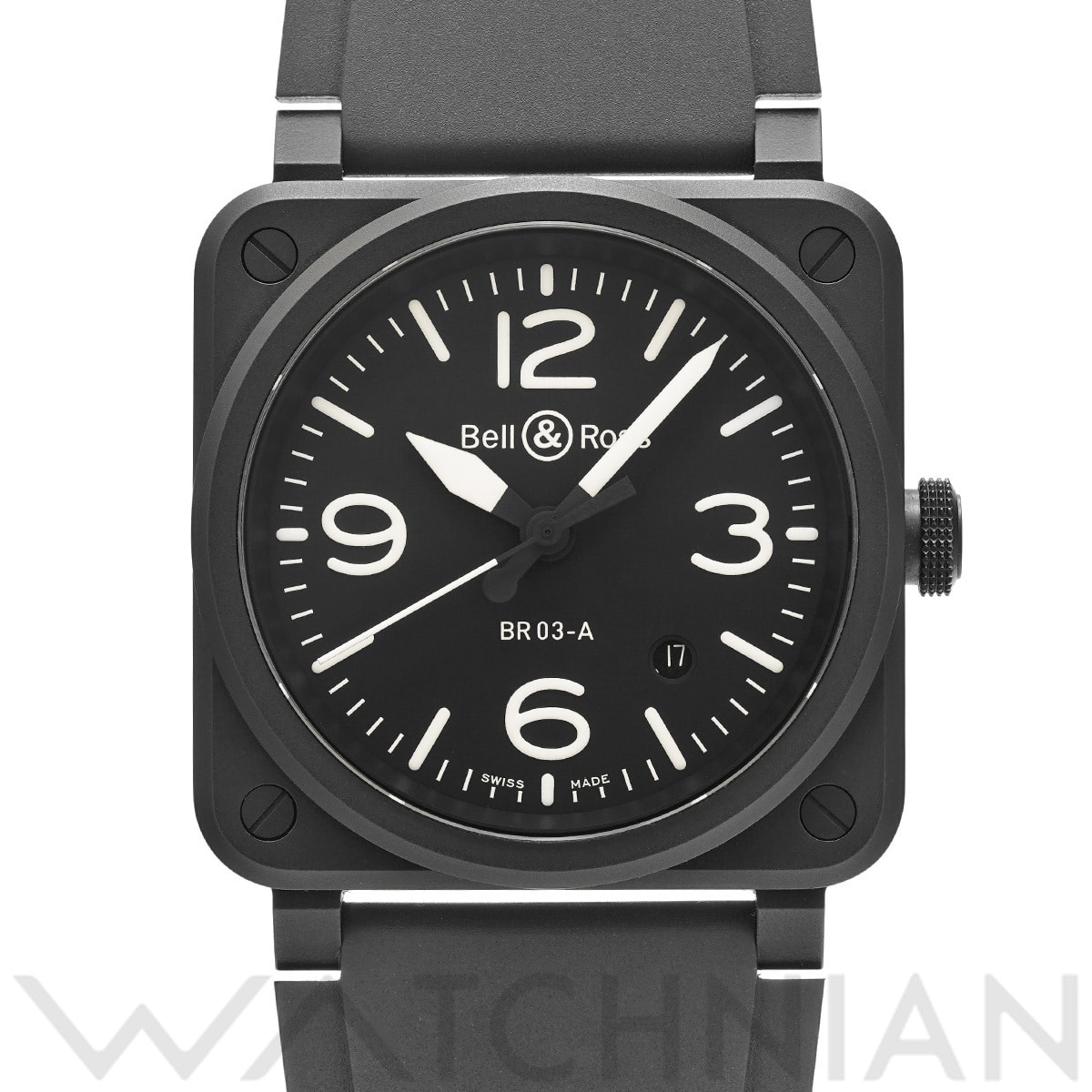 ベル＆ロス BR 03 ブラックマット BR03A-BL-CE/SRB ブラック メンズ 時計 【中古】【wristwatch】