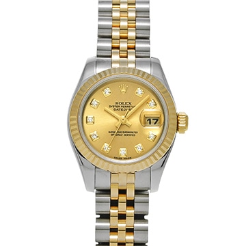 ロレックス デイトジャスト 179173G シャンパン/ダイヤモンド レディース 時計 【中古】【wristwatch】