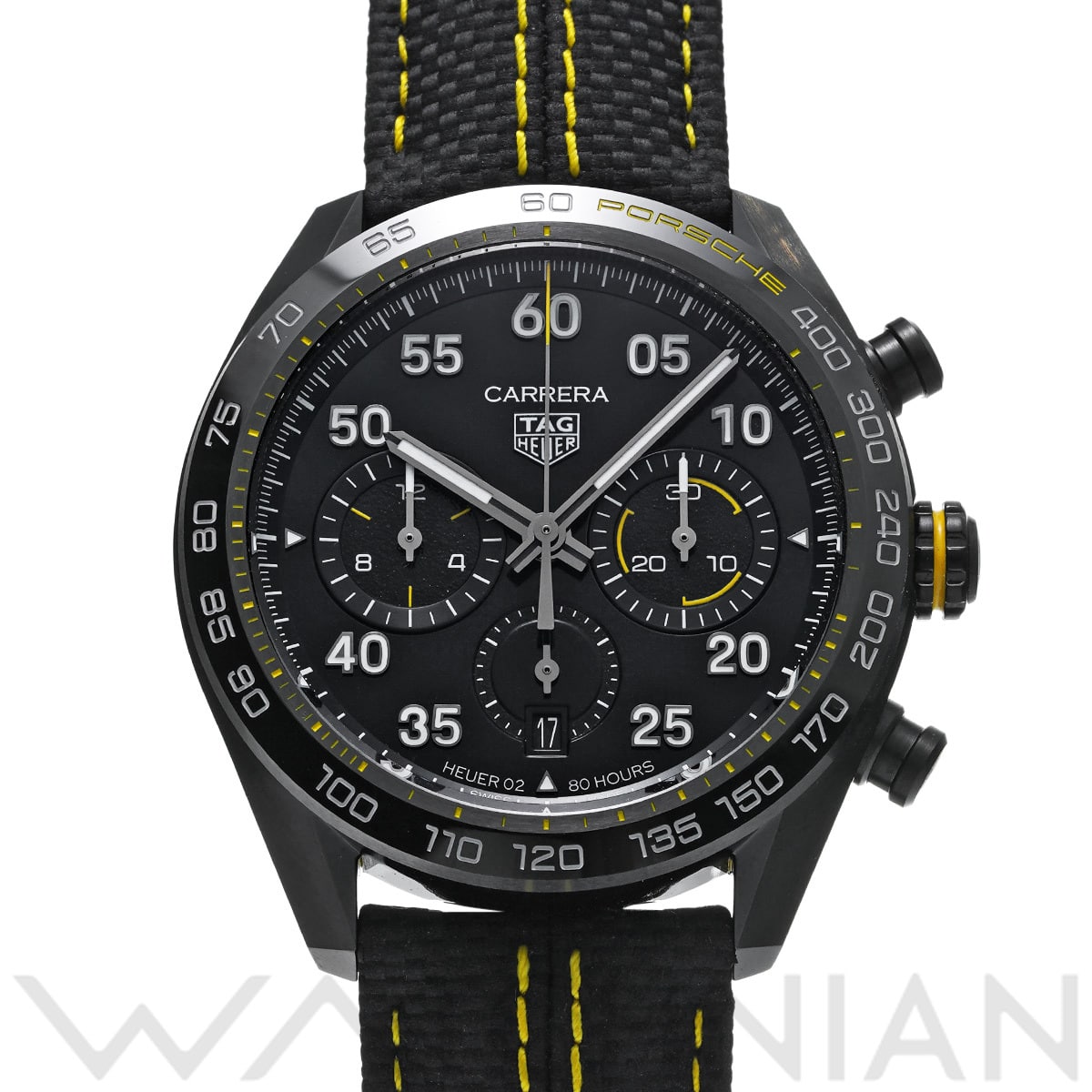 タグ ホイヤー カレラ キャリバー ホイヤー02 クロノグラフ ポルシェ CBN2A1H.FC6512 ブラック メンズ 時計 【中古】【wristwatch】