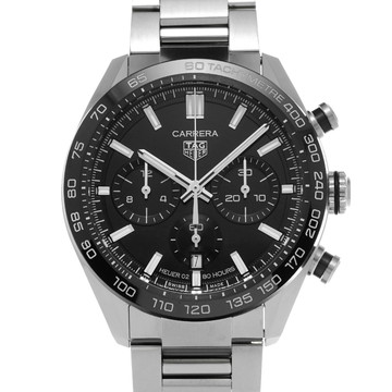 タグ ホイヤー カレラ キャリバーホイヤー02 スポーツ クロノグラフ CBN2A1B.BA0643 ブラック メンズ 時計 【中古】【wristwatch】