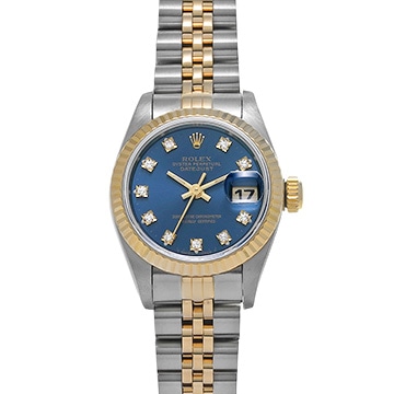 ロレックス デイトジャスト 69173G ブルー/ダイヤモンド レディース 時計 【中古】【wristwatch】