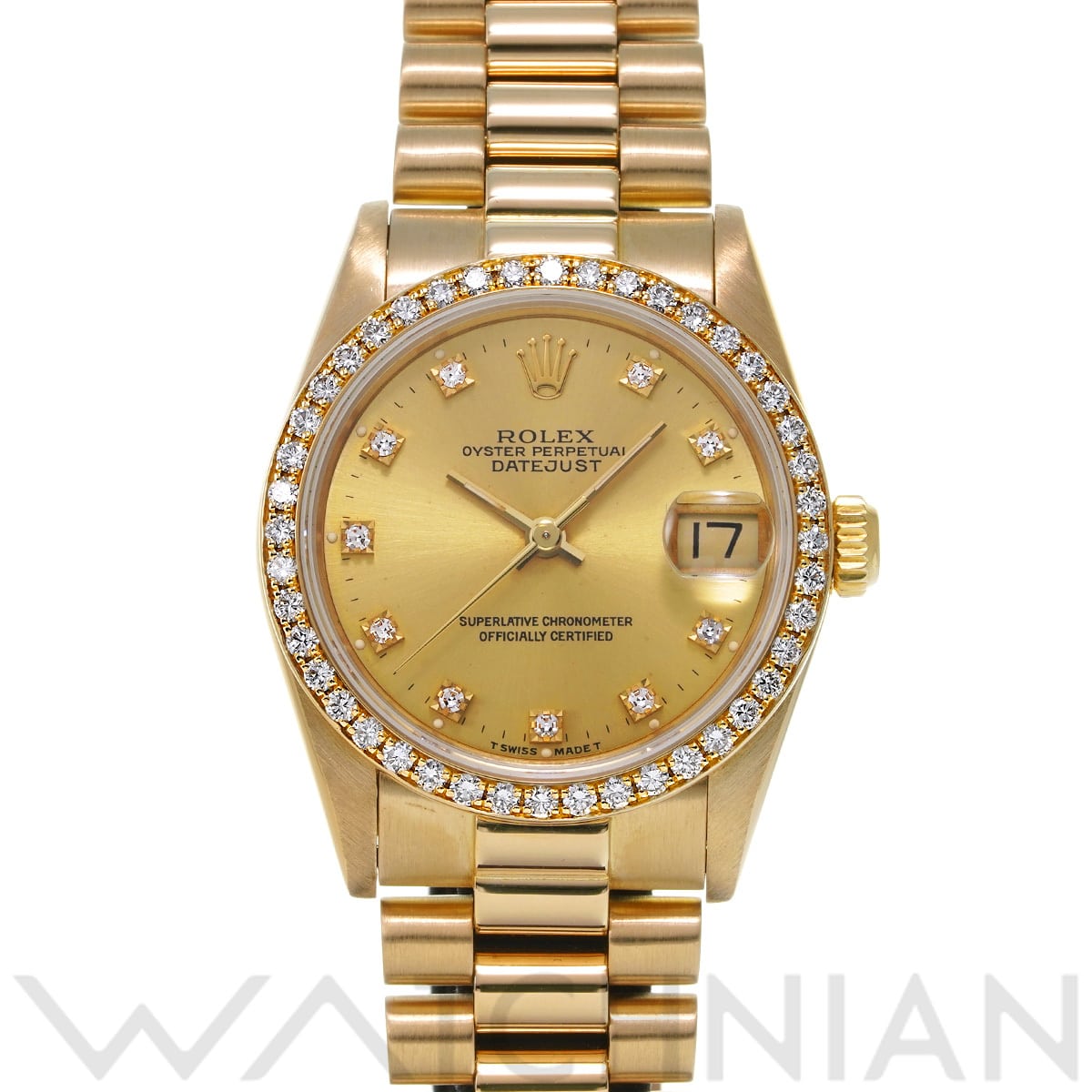 ロレックス デイトジャスト 68288G シャンパン/ダイヤモンド ユニセックス 時計 【中古】【wristwatch】