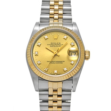 ロレックス デイトジャスト 68273G シャンパン/ダイヤモンド ユニセックス 時計 【中古】【wristwatch】