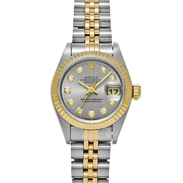 ロレックス デイトジャスト 69173G グレー/ダイヤモンド レディース 時計 【中古】【wristwatch】
