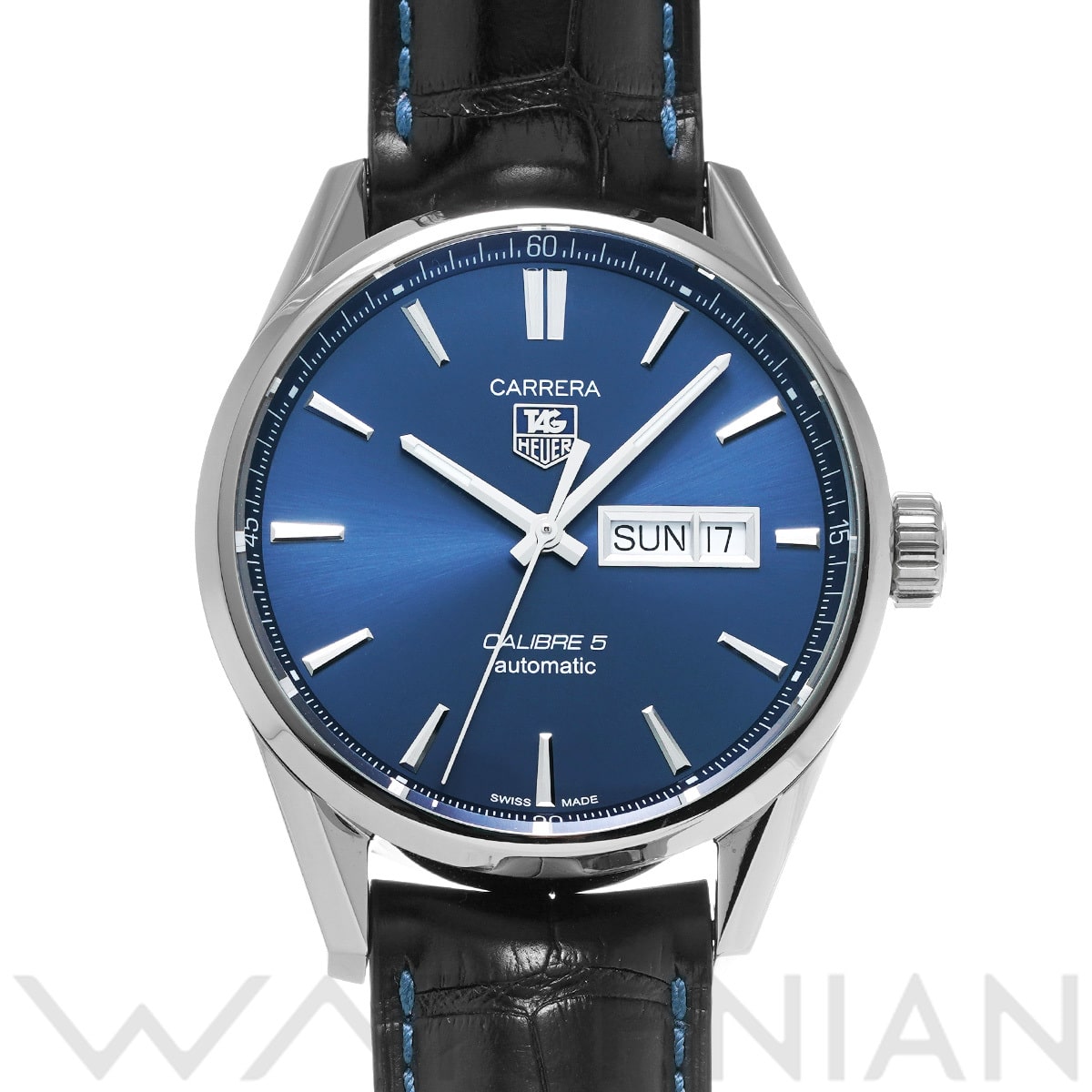 タグ ホイヤー カレラ キャリバー5 デイデイト WAR201E.FC6292 ブルー メンズ 時計 【中古】【wristwatch】