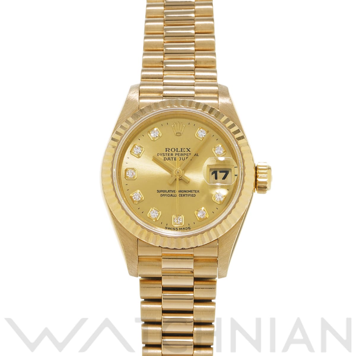 ロレックス デイトジャスト 69178G シャンパン/ダイヤモンド レディース 時計 【中古】【wristwatch】