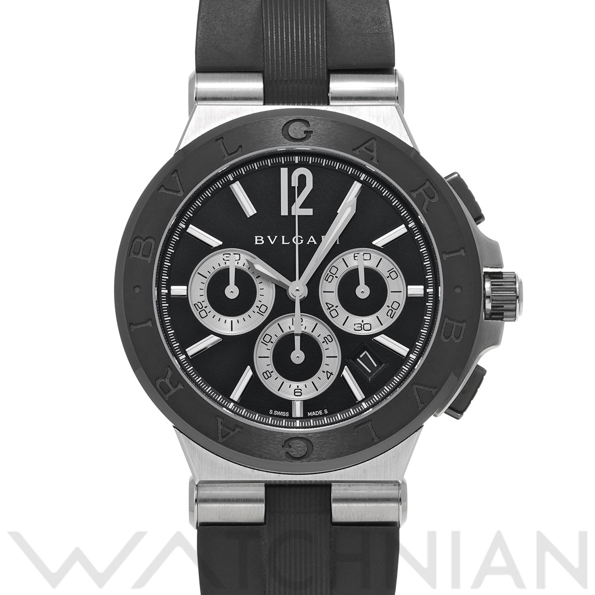 ブルガリ ディアゴノ セラミック DG42SCCH ブラック/シルバー メンズ 時計 【中古】【wristwatch】