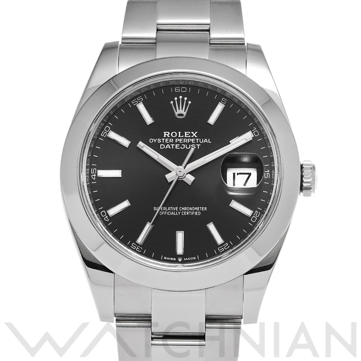 ロレックス デイトジャスト 41 126300 ブライトブラック メンズ 時計 【中古】【wristwatch】