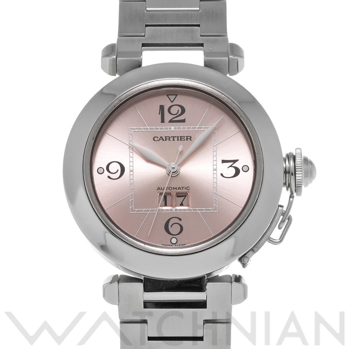 カルティエ パシャC ビッグデイト W31058M7 ピンク ユニセックス 時計 【中古】【wristwatch】