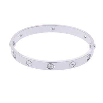 カルティエ ラブブレスレット #16 6PD シルバー K18ホワイトゴールド WG レディース ジュエリー 【中古】【jewelry】