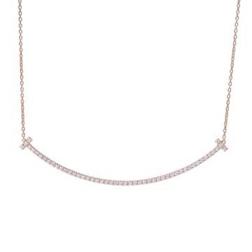 ティファニー Tスマイル ネックレス エクストララージ K18ピンクゴールド PG レディース ジュエリー 【中古】【jewelry】