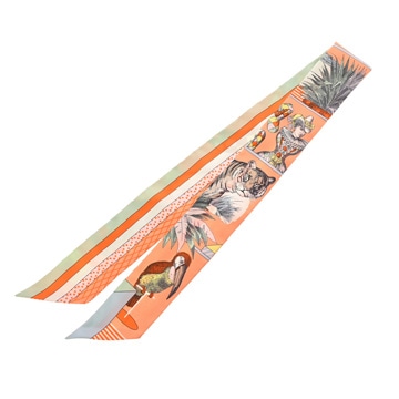 エルメス ツイリー GRAND THEATRE NOUVEAU アプリコット/オレンジ 063761S シルク100％ レディース 【未使用】【other】