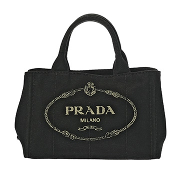 プラダ カナパトート ブラック/ゴールド金具 キャンバス レディース バッグ 【中古】【bag】