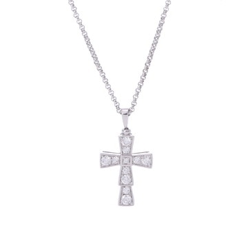 ブルガリ セルペンティクロスネックレス シルバー 354038 K18ホワイトゴールド WG レディース ジュエリー 【中古】【jewelry】