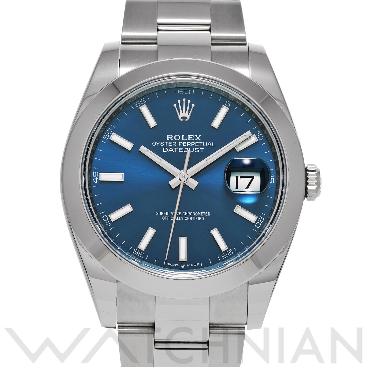 ロレックス デイトジャスト 41 126300 ブライトブルー メンズ 時計 【中古】【wristwatch】