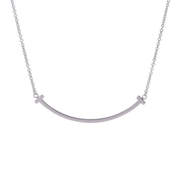ティファニー Tスマイルネックレス スモール シルバー K18ホワイトゴールド WG レディース ジュエリー 【中古】【jewelry】