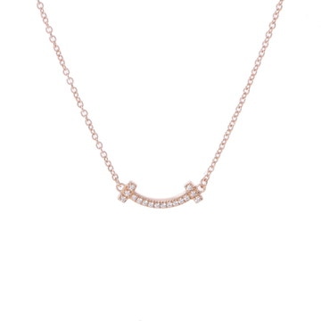 ティファニー Tスマイル ネックレス ミニ ゴールド K18ピンクゴールド PG レディース ジュエリー 【中古】【jewelry】