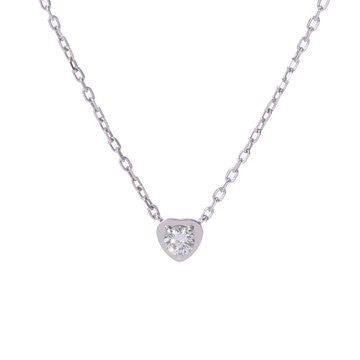 カルティエ ディアマンレジェ ハート ネックレス  シルバー K18ホワイトゴールド WG レディース ジュエリー 【中古】【jewelry】