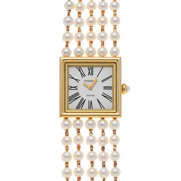 シャネル マドモアゼル M H0007 ホワイト レディース 時計 【中古】【wristwatch】