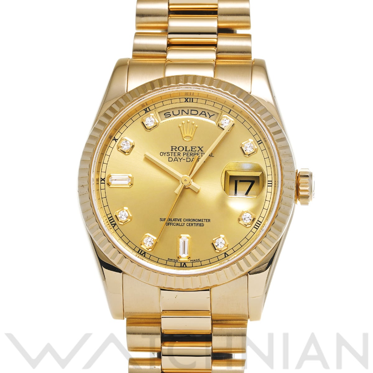 ロレックス デイデイト 118238A シャンパン/ダイヤモンド メンズ 時計 【中古】【wristwatch】