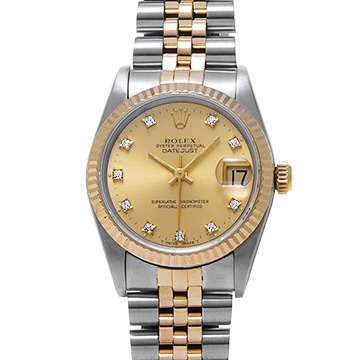 ロレックス デイトジャスト 31 68273G シャンパン/ダイヤモンド ユニセックス 時計 【中古】【wristwatch】