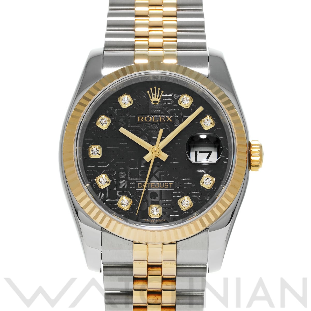 ロレックス デイトジャスト 116233G ブラックコンピュータ/ダイヤモンド メンズ 時計 【中古】【wristwatch】