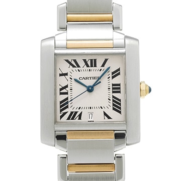 カルティエ タンク フランセーズ LM W51005Q4 シルバー メンズ 時計 【中古】【wristwatch】