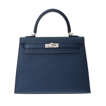 エルメス ケリー25 外縫い ブルーサフィール ヴォーエプソン レディース バッグ 【新品】【bag】