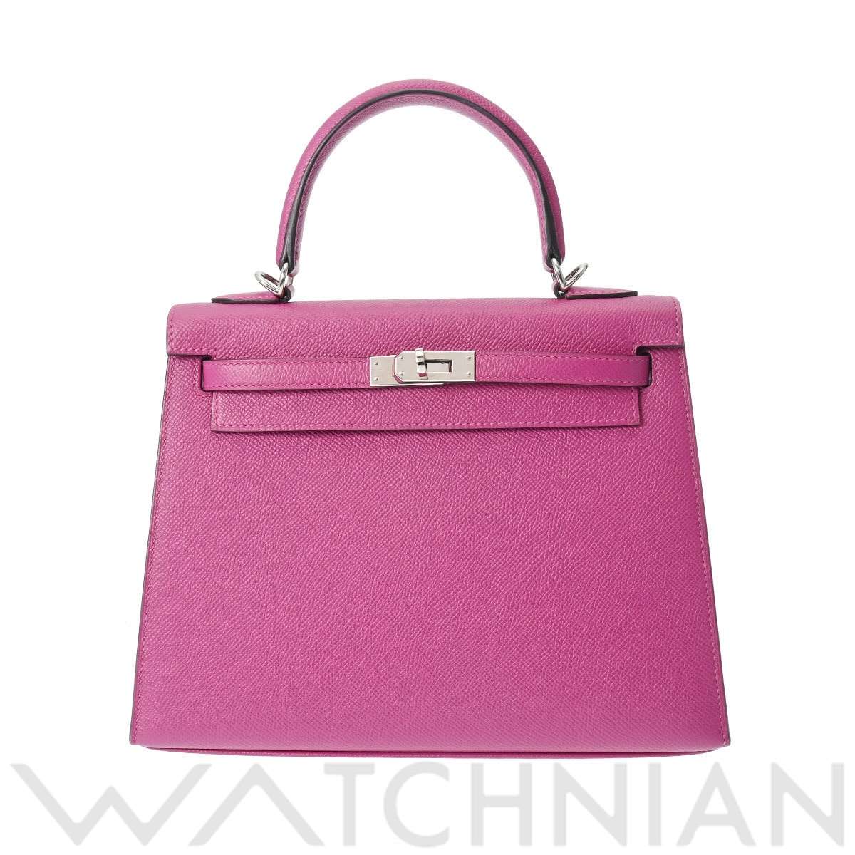 エルメス ケリー25 外縫い ローズパープル ヴォーエプソン レディース バッグ 【中古】【bag】