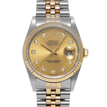 ロレックス デイトジャスト 36 16233G シャンパン/ダイヤモンド メンズ 時計 【中古】【wristwatch】