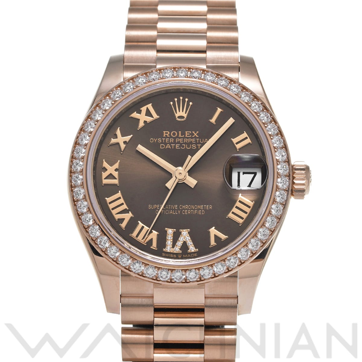 ロレックス デイトジャスト 31 278285RBR チョコレートブラウン/ダイヤモンド ユニセックス 時計 【新品】【wristwatch】