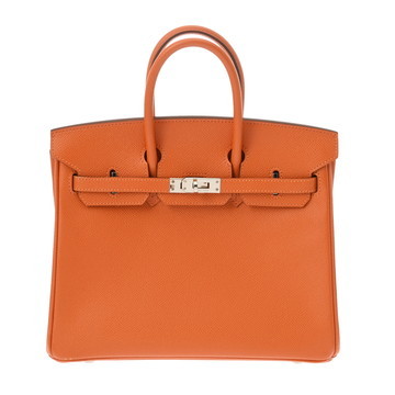 エルメス バーキン 25 オレンジ/パラジウム金具 ヴォーエプソン レディース バッグ 【中古】【bag】
