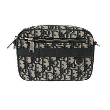 ディオール SAFARIバッグ ミニ ベージュ/ブラック/シルバー金具 2ESWS011YKY_H27E グレインドカーフレザー/オブリークジャガードキャンバス レディース バッグ 【中古】【bag】