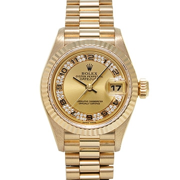 ロレックス デイトジャスト ミリヤード 69178 シャンパン レディース 時計 【中古】【wristwatch】