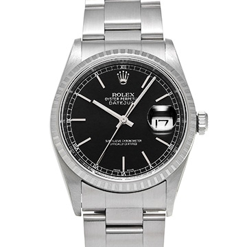 ロレックス デイトジャスト 16220 ブラック メンズ 時計 【中古】【wristwatch】