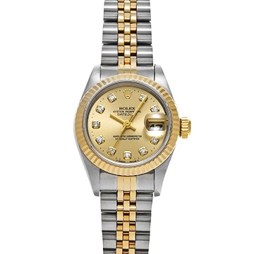 ロレックス デイトジャスト 69173G シャンパン/ダイヤモンド レディース 時計 【中古】【wristwatch】