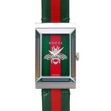 グッチ Gフレーム YA147408 グリーンシェル/レッドシェル レディース 時計 【中古】【wristwatch】