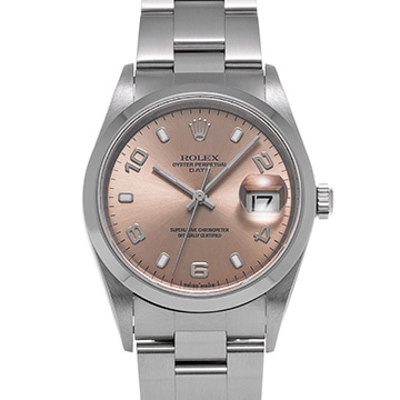 ロレックス オイスターパーペチュアル デイト 15200 ピンク メンズ 時計 【中古】【wristwatch】
