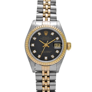 ロレックス デイトジャスト 69173G ブラック/ダイヤモンド レディース 時計 【中古】【wristwatch】