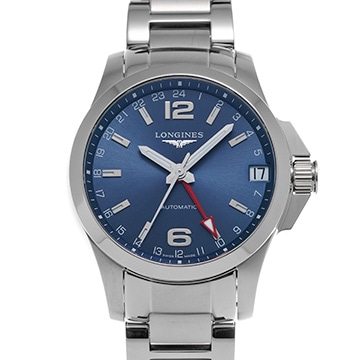 ロンジン コンクエスト GMT L3.687.4.99.6 ブルー メンズ 時計 【中古】【wristwatch】