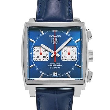 タグ ホイヤー モナコ キャリバー12 クロノグラフ CAW2111.FC6183 ブルー/シルバー メンズ 時計 【中古】【wristwatch】