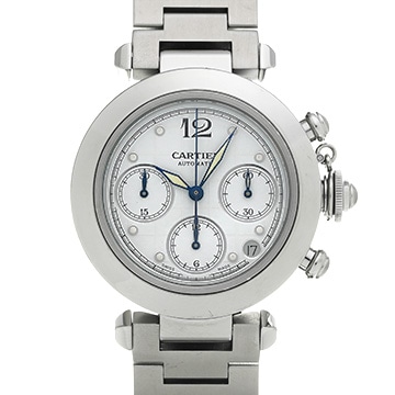 カルティエ パシャC クロノグラフ W31039M7 ホワイト ユニセックス 時計 【中古】【wristwatch】