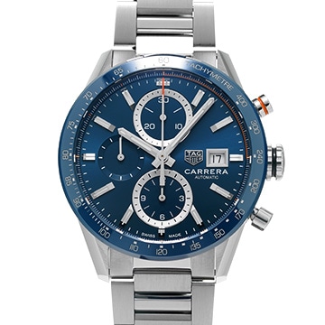 タグ ホイヤー カレラ キャリバー16 クロノグラフ CBM2112.BA0651 ブルー メンズ 時計 【中古】【wristwatch】