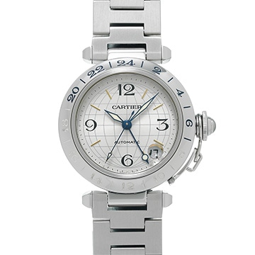 カルティエ パシャ C メリディアン GMT W31078M7 シルバー ユニセックス 時計 【中古】【wristwatch】