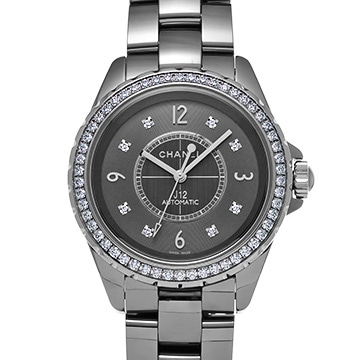 シャネル J12 クロマティック 38MM H2566 グレー/ダイヤモンド レディース 時計 【中古】【wristwatch】