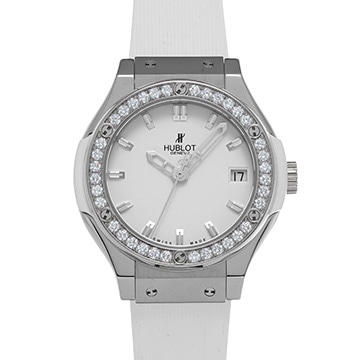 ウブロ クラシックフュージョン チタニウム ホワイト ダイヤモンド 581.NE.2010.RW.1104 ホワイト レディース 時計 【中古】【wristwatch】