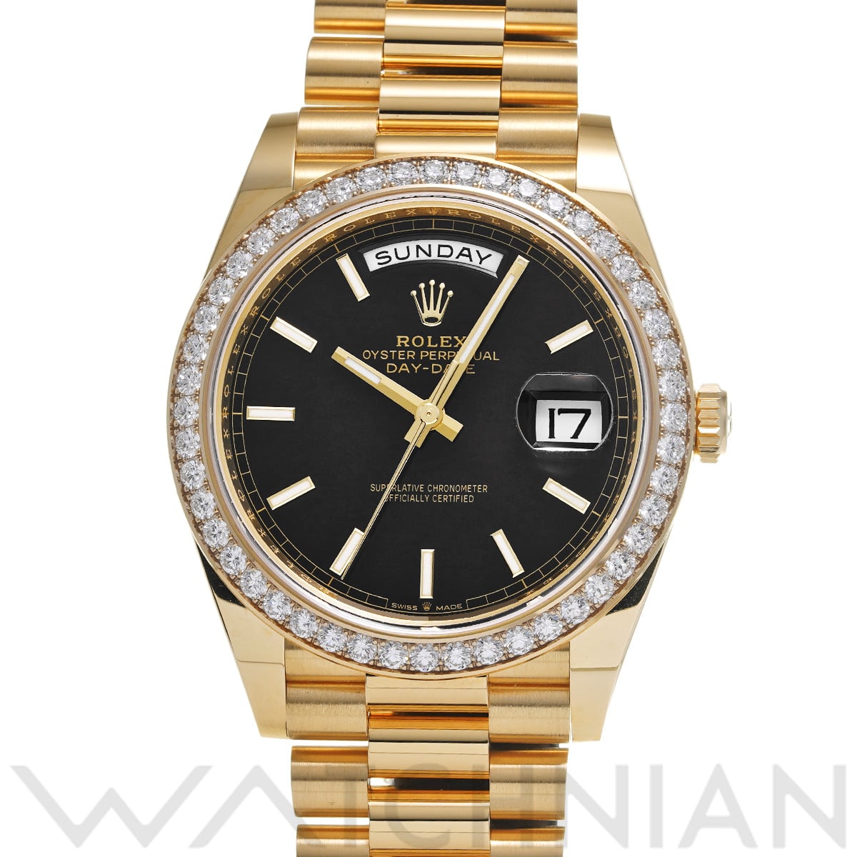 ロレックス デイデイト 40 228348RBR ブライトブラック メンズ 時計 【中古】【wristwatch】